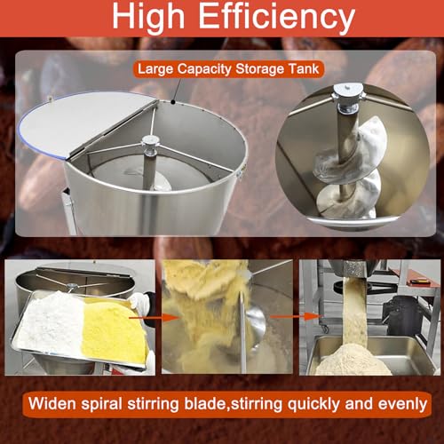 Dry powder mixer blender in operation showing mixing efficiency
