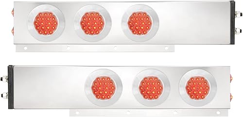 GG Grand General 91023 - Colgador de acero inoxidable con resorte con luz LED rojatransparente, espacio de pernos de 2.5 pulgadas, par