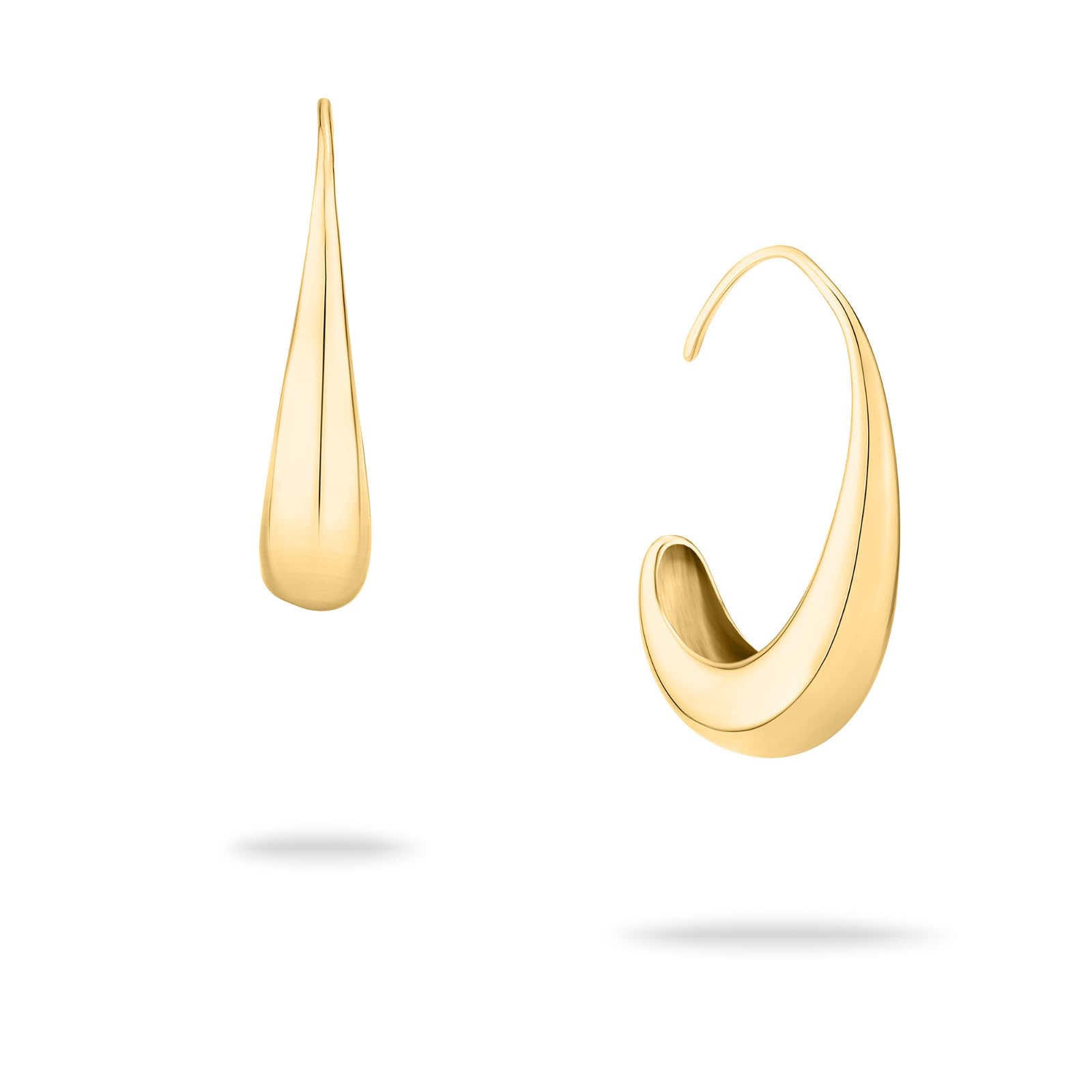 Echtzeit Creole The Classy Drop - 2,2 cm, gold, silber oder roségold - tropfenförmige Edelstahl-Ohrringe mit 14 Karat Vergoldung - wasserfester und hautfreundlicher Schmuck - Geschenk für Damen