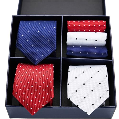 Corbata masculina para negocios a rayas con pañuelo combinado