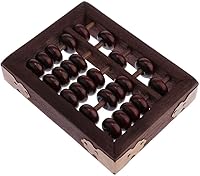 Vista 4 de Herramienta de cálculo de ábaco de madera vintage con caja