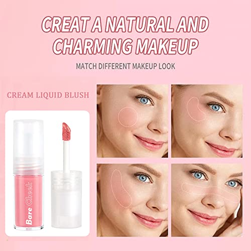 Matte Cream Liquid Blush For Cheeks，Cheek Kiss Liquid Blush Lightweight Breathable Liquid Blush，Velvet Mousse Texture，Sheer Flush Of Color, Natural-Looking Soft Blush Cheek (03# Strawberry Milk) #TOP2