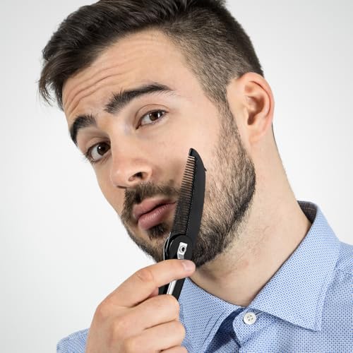 Pettine pieghevole per baffi da uomo, pettine tascabile nero...