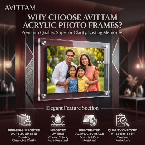 Image of Personalized Acrylic Photo Frame | Premium Crystal Clear Acrylic with HD UV Print | Custom Picture Frame for Home Decor, Wedding, Anniversary, Birthday & Gift Purposes (24x16)
