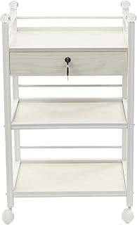 Salon Trolley Cart with Drawer - 3 Tier Storage Cart with 4 Universal Wheels and Lock, Rolling Hairdressing Salon Cart for...