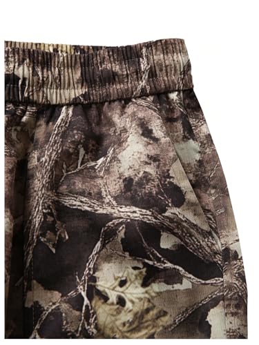 Men's Camo Drawstring Waist Cargo Pants Allover Print Long Trousers Streetwear with Pockets3