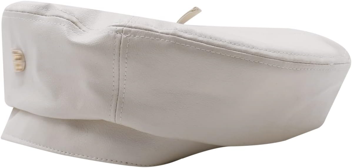 Women's Classic PU Leather French Beret Hat Retro Beanie Hat Artist Beret Cap Adjustable Painter Pumpkin Cap - Image 7