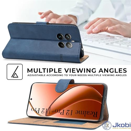 Image of Jkobi Flip Case Cover for Realme 12 Pro Plus | Realme 12 Pro (Stitched Leather with Magnetic Closure)