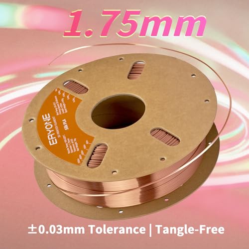 Image of ERYONE Silk PLA Filament for 3D Printer 1.75mm + /- 0.03mm, Shiny Filament 1kg (2.1lbs) /Spool, Coffee Gold