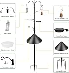 Kit de la station d'alimentation des oiseaux de luxe Wild Bird Feeder Pôle suspendu avec multi-feeder, Suet Cage, Planter Hanger et Squirrel Guard Baffle pour attirer les oiseaux (231cm avec l'écureuil Baffle)