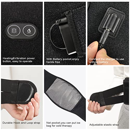 Heating Pad Lower Back Massager Wrap For Back Pain Relief, Heated Waist Belt With Vibration Massage 7.4V 4400Mah Battery Heat Therapy, For Lower Back Lumbar Waist Abdominal Stomach Spine #TOP3