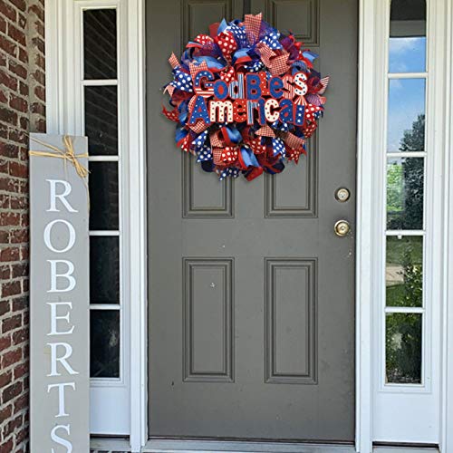 Ifotime Independence Day Wreath Porch Decoration Front Door Outdoor Hanging Wreath Decor Beach Christmas For Front Door (Multicolor-B, One Size) #TOP4