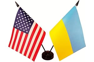 US American & Ukraine Friendship Table Flag