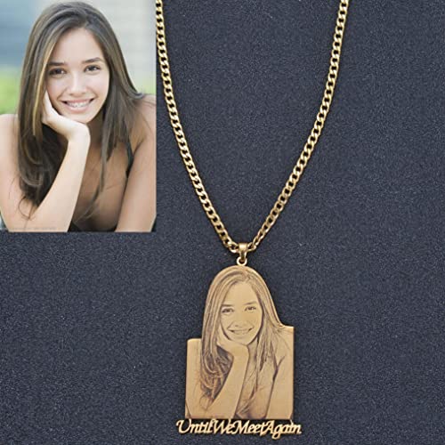 Pendantify Custom Photo Engraved Necklace Pendant Charm In Gold & Silver For Him & Her | Personalized Picture In A Pendant Necklace (Standard Size Pendant (1.5-2 Inches), Gold) #TOP4