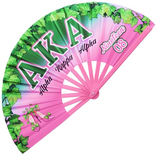 LParkin - LParkin Clacking Fans for Line Dancing - Pink & Green Gradient Foldable AKA Sorority Gifts and Paraphernalia - Pink Ivy - Best Deal on Amazon