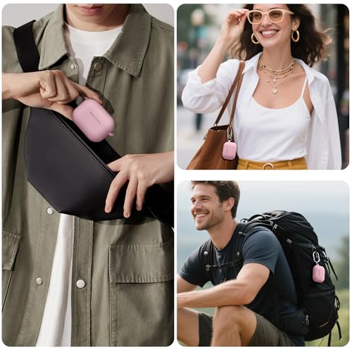 Getino for AirPods Pro 3 Case 2025, Soft Protective Silicone Cases for Apple AirPods Pro 3rd Generation, Skin-Friendly, with Cleaner Kit & Keychain – Durable Case for Women Men, LightPink by Getino - Image 9