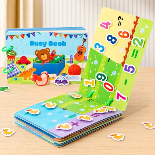Image of Toddler Busy Book - Activity Binder for Kids 3+ Years | Montessori Learning Busy Board | Activity Book | Educational Toy | Easy to Carry Travel Book | Return Gift for Kids (Busy Book)