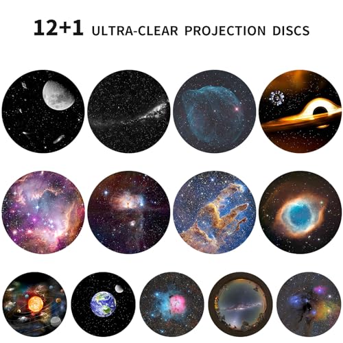 CHICLEW Projetor astronauta Star Galaxy com discos de filme 4K 13, projetor estrela para quarto, pro