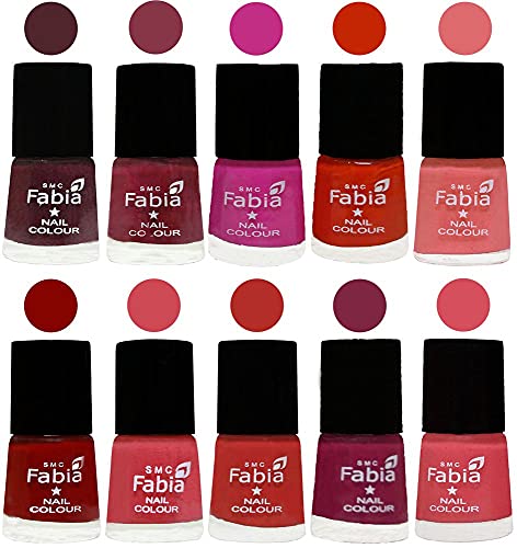 Image of ALL IN ONE (PACK OF 10), Long Lasting Glossy Nail Polish, 6 ml Each, All Vibrant Colours,02272