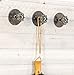 Red Co. Vintage Water Faucet Valve Handle Wall Hooks - Decorative Distressed Metal Hangers (Set of 3)