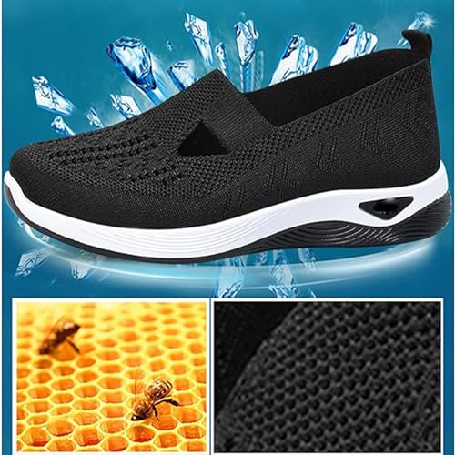 Generic Zapatos Ortopédicos para Mujer, Women's Woven Orthopedic Breathable Soft Sole Shoes, Go Walking Slip On Diabetic Foam Sneaker, Casual Comfortable4