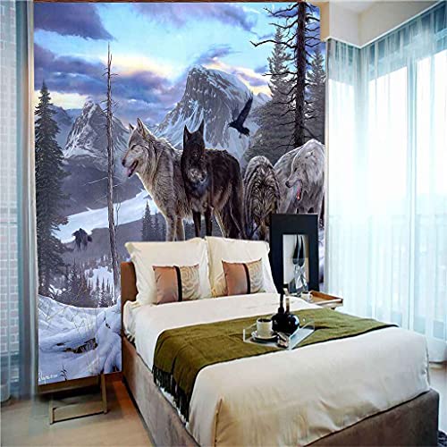 Papier Peint Loup Auto-adhésif 3D Impression HD Grand Format - 5