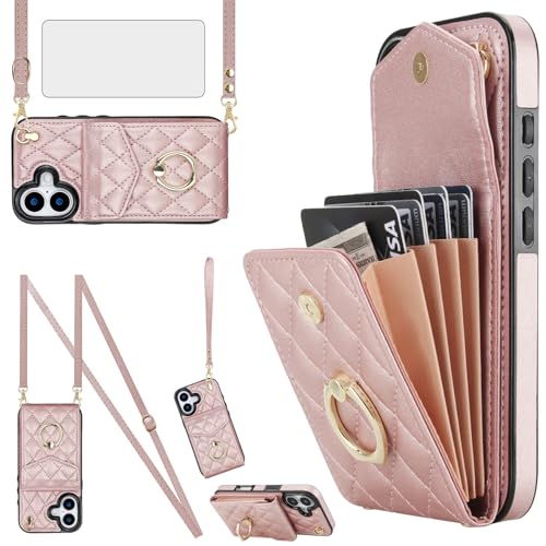 Coque iPhone 17 6.3 pouces porte-carte RFID et protection écran verre trempé antichoc