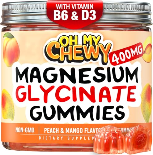 Center-Filled Magnesium Glycinate Gummies 400MG - High Absorption for Kids, Teens & Adults -...