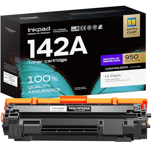 iNKPAD 142A con Chip Compatible con HP 142A W1420A Tóner para HP LaserJet MFP M140w Tóner M110w M110 MFP M140 142X W1420X (1 Negro) 🔥