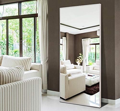 H & A Hans & Alice Large Full Length Floor Mirror, Free Standing Dressing Mirror Bedroom 65"x24" (White) …