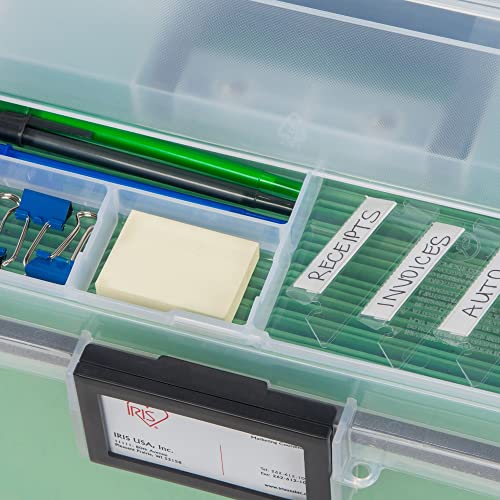 Iris Usa 19 Quart Weatherpro Plastic Office Storage Portable Letter Size File Box With Organizer-Lid And Seal And Secure Latching Buckles, Weathertight, Clear With Black Buckle, 1 Pack #TOP6