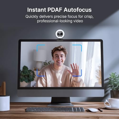 Image of NexiGo N930E Pro, 4K Webcam with Ring Light, PDAF Autofocus, 1080P@60FPS, Dual Noise-Canceling Mics, Built-in Privacy Shutter, Web Cam for Streaming, Meeting, Gaming