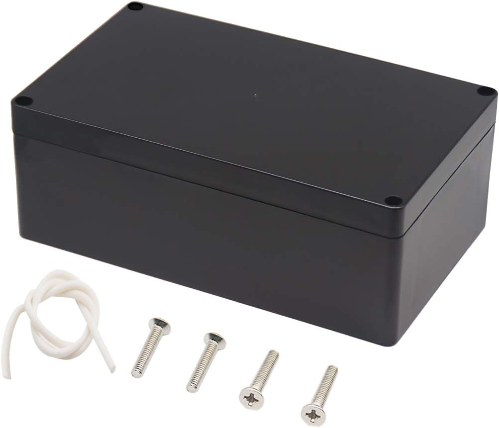 Junction Box, Zulkit Project Box IP65 Waterproof Outdoor Box ABS Plastic Electrical Boxes Electronic Enclosure Black 7.9 x 4.7 x 2.95 inch (200 x 120 x 75mm)