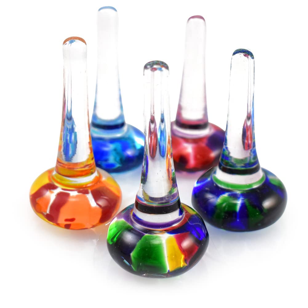 American Made Blown Glass Ring Holder, Blue/Green Color