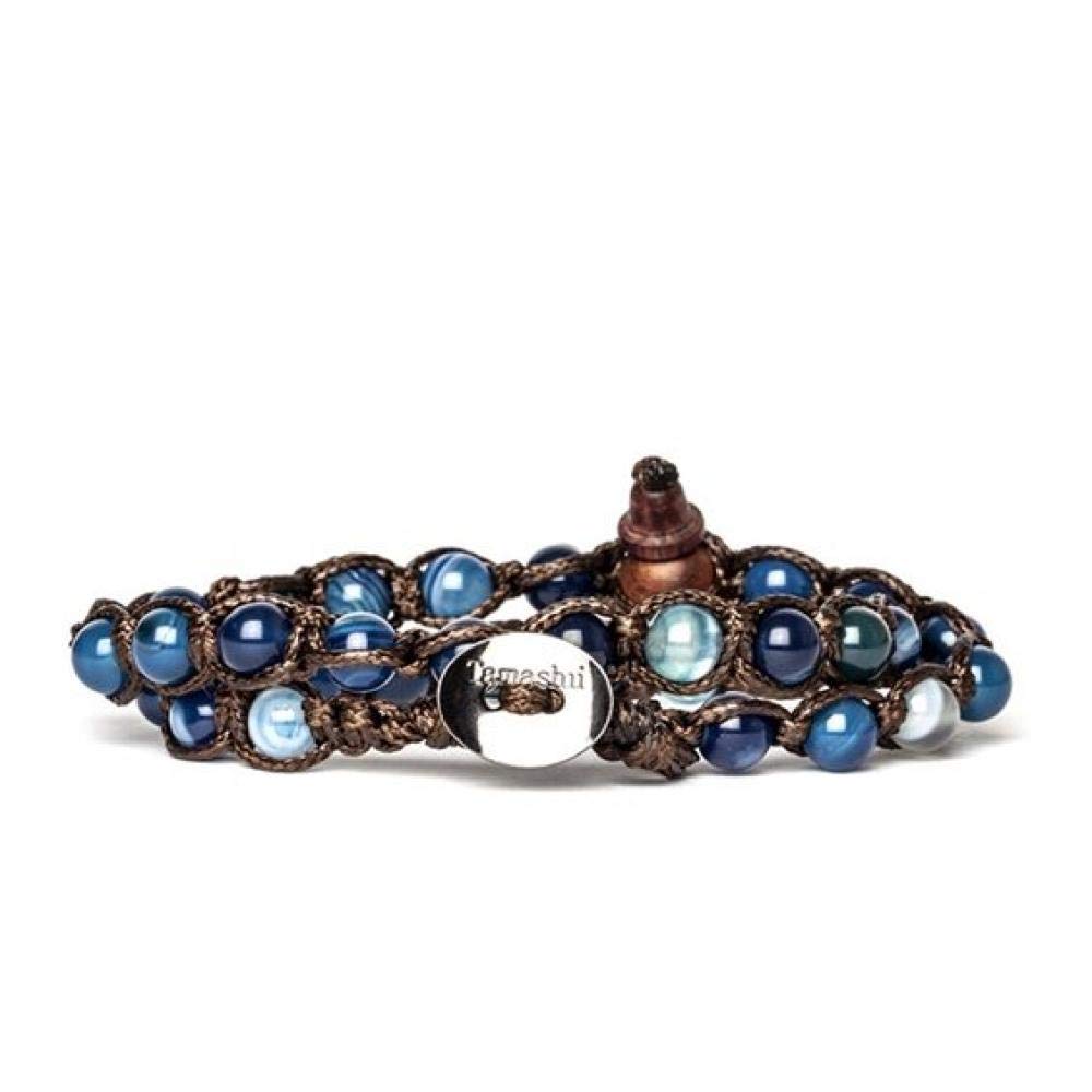 Tamashii Bracciale Unisex Long BHS600-101 – Gioiello In Cordino Di Cotone, Legno E Pietra Camouflage Verde, Regolabile