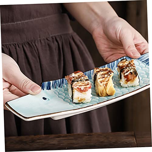 Plato decorativo de cerámica para sushi con forma de pez miniatura 7