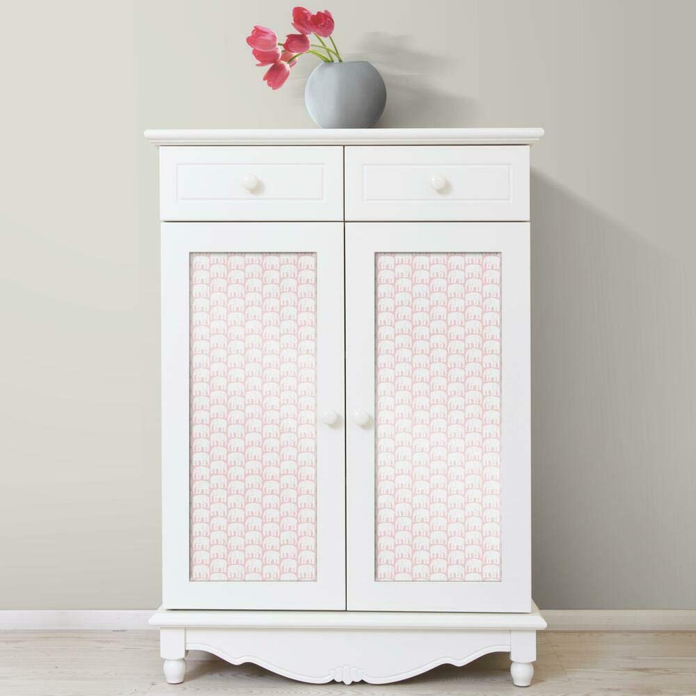 RoomMates RMK11527RL Pink Elefantti Peel and Stick Wallpaper, Pink, White, 45.7 x 47.9 cm - Image 3