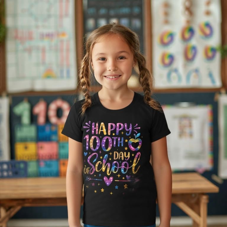 Image of 100 Days of School Shirt Girls and Kids Unicorn Heart Shirt