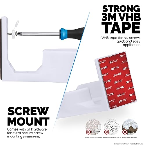 Image of Screwless Wall Mount for TP-Link Deco X68, XE75, XE75 PRO, AXE5300 & AXE5400, No Mess, Reduce Interference & Increase Range, Stick On Adhesive Bracket, White by Brainwavz