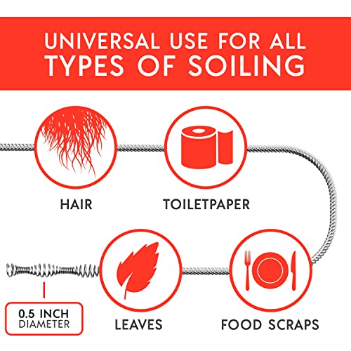 image for MEISTERFAKTUR drain snake [24 FT] - with drill attachment - Ideal plum