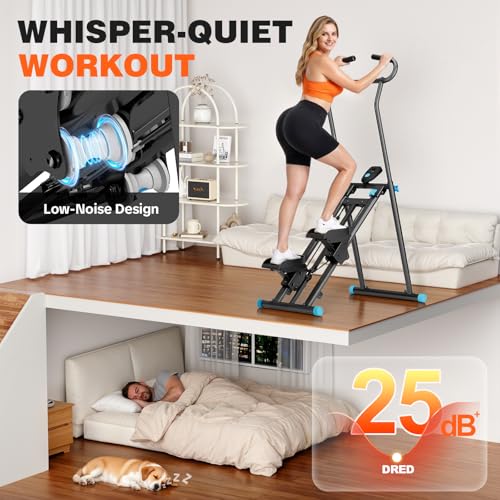 Image of Stair Stepper for Home Gym, 350 lbs Capacity Cardio Machine with Adjustable Height, Non-Slip Pedals, LCD Display, Foldable Design for Full Body Workout for Women Men