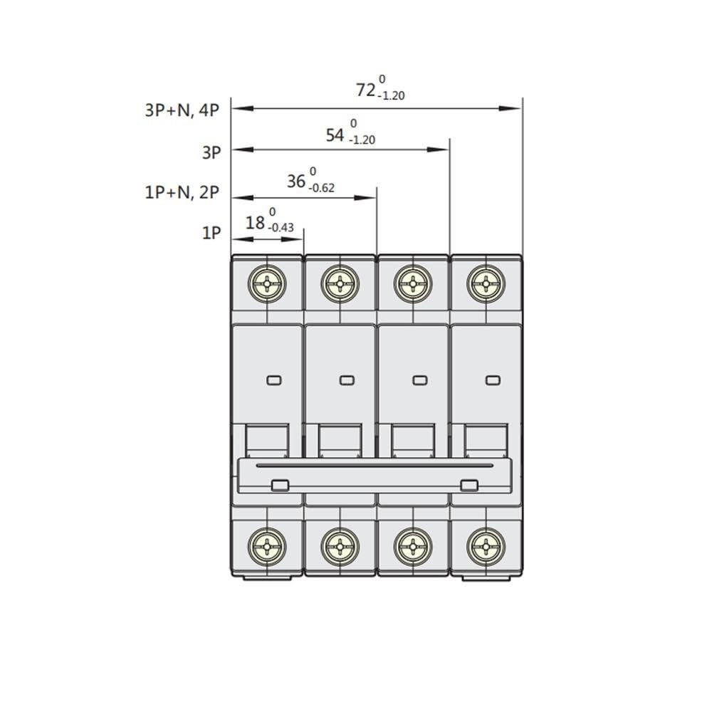 MCB NXB-63 1P 2P 3P 4P AC 230/400V 1A-125A Circuit Breaker DIN Rail Mounting Air Switch 1Pcs(1P,63A)