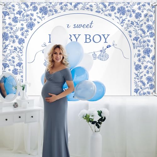 Fondo Azul para Baby Shower AIBIIN 70.8x43.3 pulgadas miniatura 3