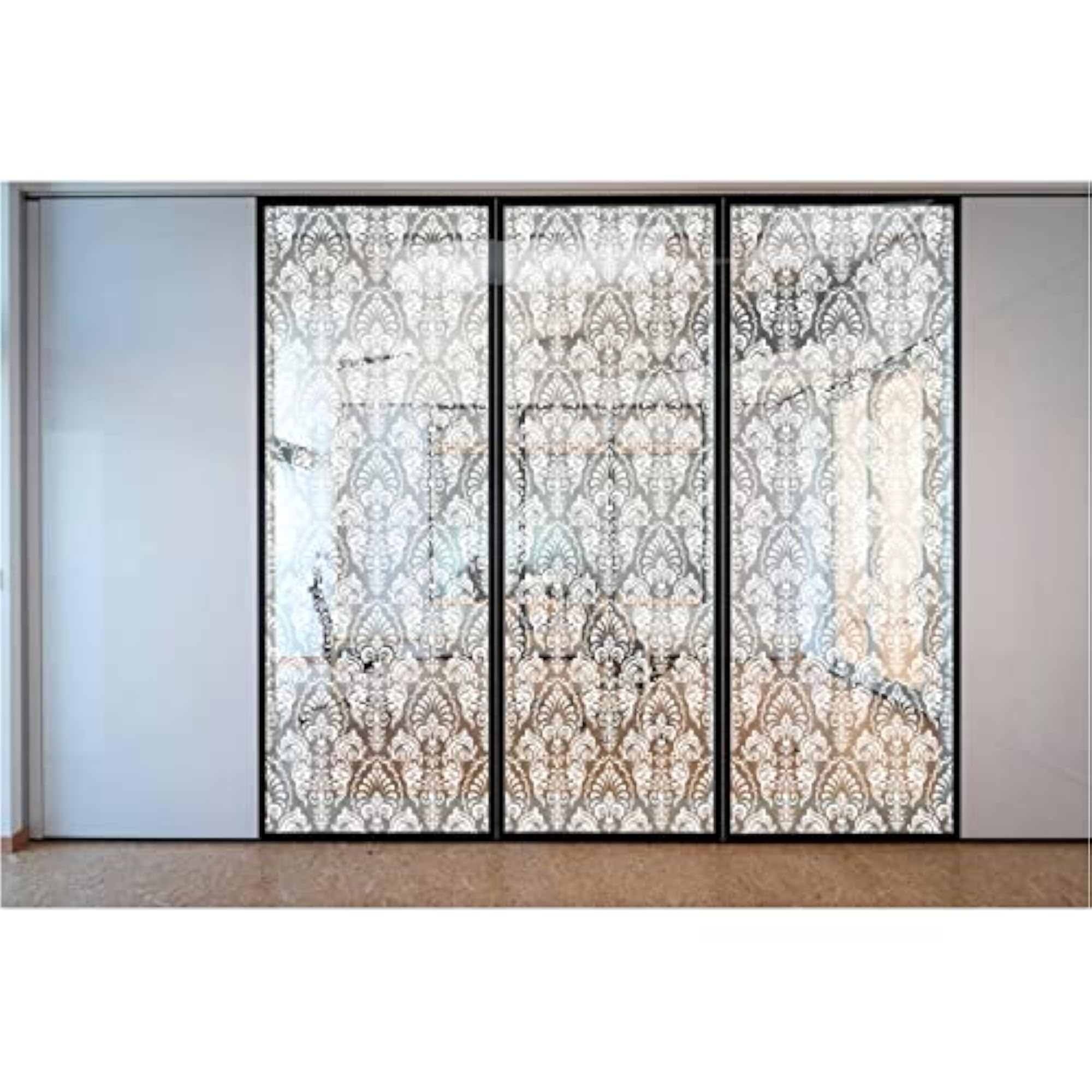Damask Seamless Pattern Frosted Film Door Window Sticker
