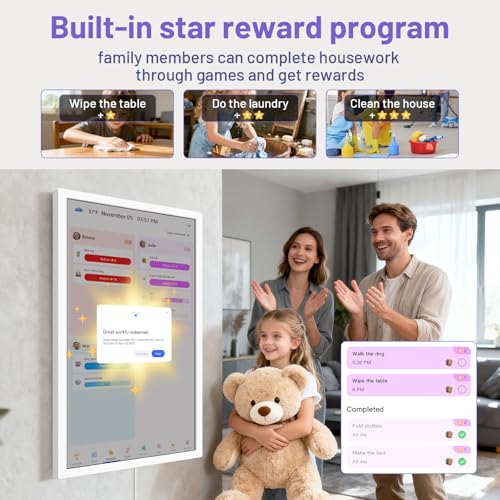 Image of 32 inch Smart Calendar Max, Digital Calendar & Chore Chart, Family Organizer with Interactive Touchscreen Display - Wall Mountable in Portrait or Landscape, Gifts for Women Men