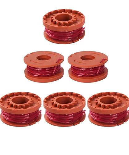 6Pcs Replacement Strimmer Line Compatible with Worx, WA0010 Strimmer Wire Lawn Mower Strimmer Spool Grass Trimmer Spool Replacement Trimmer Spool Lawn Mower Line