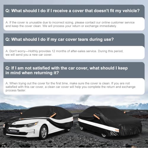 Image of 10 Layers Car Cover Custom Fit for KIA Optima KIA K5(2000-2026), Waterproof All Weather for Automobiles, Outdoor Full Cover Sun Dust Rain Protection with Cotton. Black