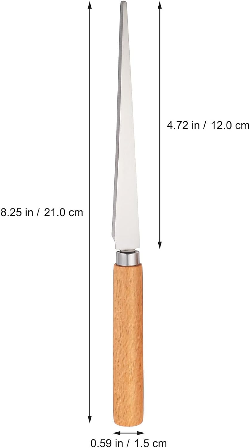 2 Piece Pottery Fettling Knife Set with Wooden Handles