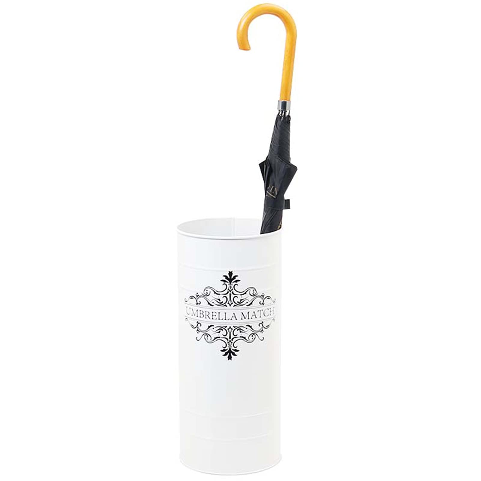 Porte-parapluie rond en métal noir pour entrée de maison et bureau