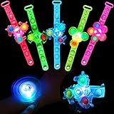 Kavkabox LED Pop Bracelet Party Favors 5 Pack Goodie Bag Stuffers, Light up Fidget Bracelet Spinner...